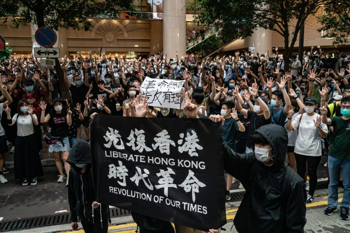 People protest against the new national security law in Hong Kong on July 1, 2020, the 23rd anniversary of the city's handover from Britain to China. (Anthony Kwan/Getty Images)
