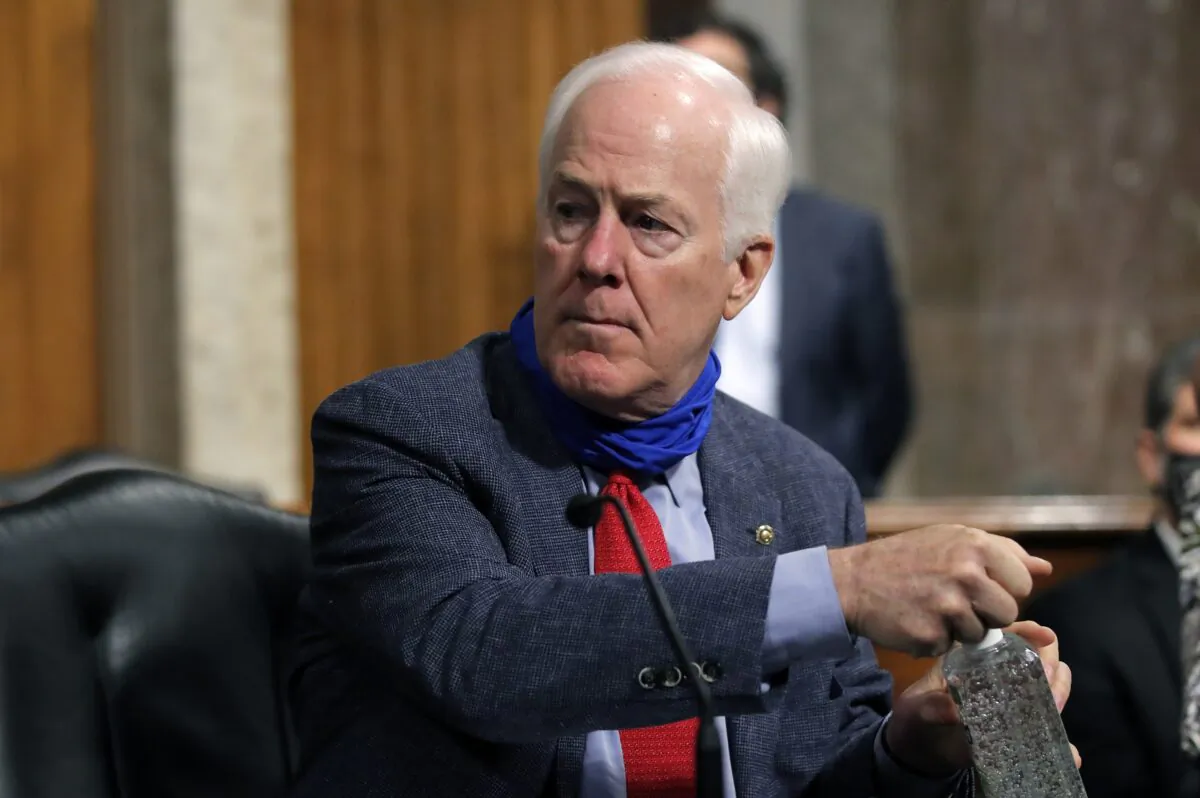 Sen. John Cornyn (R-Texas) on Capitol Hill in Washington on June 11, 2020. (Carolyn Kaster-Pool/Getty Images)