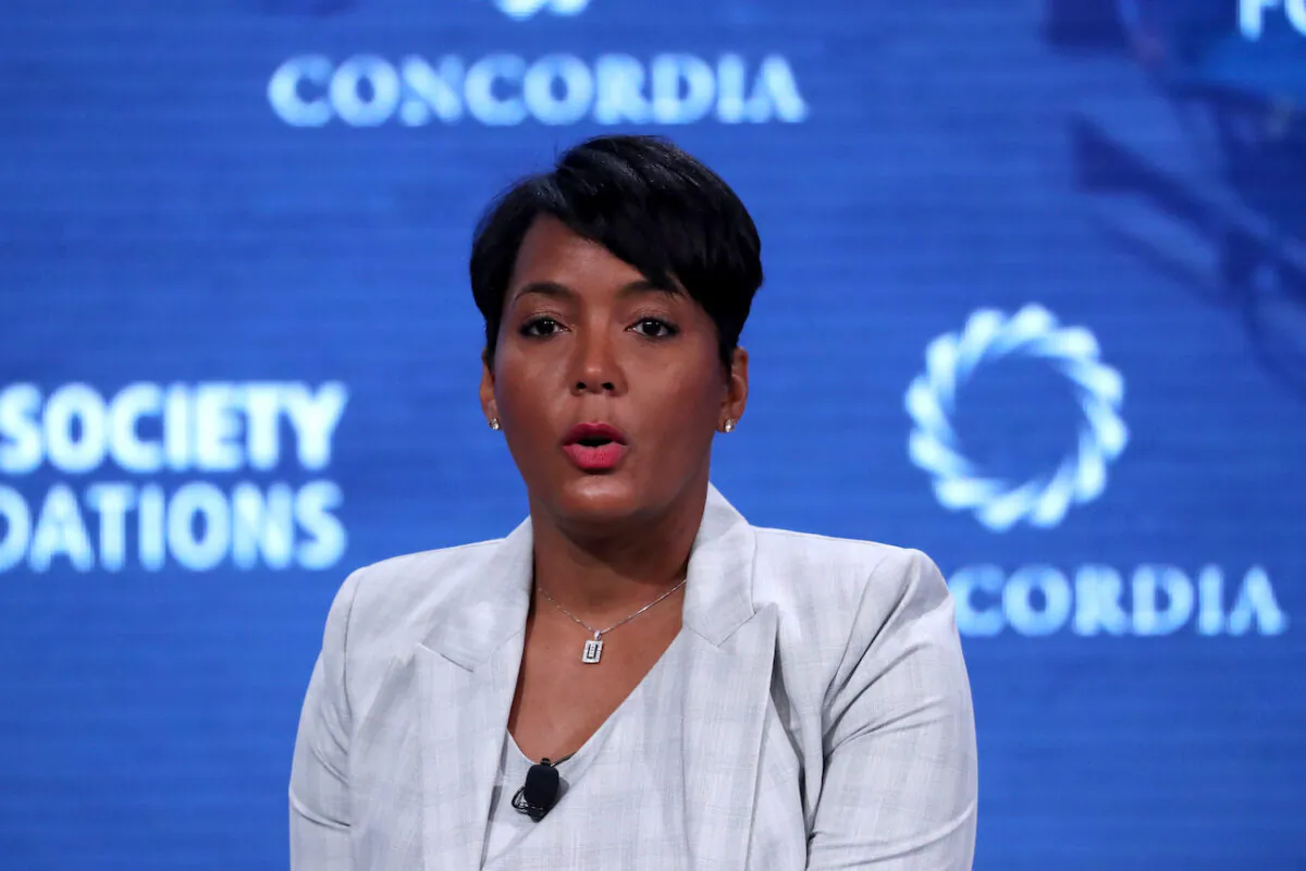 Keisha Lance Bottoms, mayor of Atlanta, Ga., speaks at the Concordia Summit in Manhattan, N.Y., on Sept. 24, 2018.  (Shannon Stapleton/Reuters)