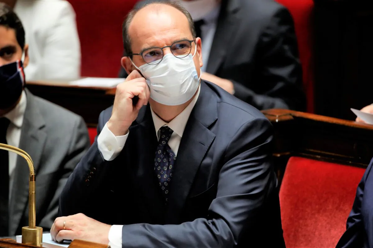 French Prime Minister Jean Castex, wearing a protective face mask, attends the questions to the government session at the National Assembly in Paris, France, on July 8, 2020. (Gonzalo Fuentes/Reuters)