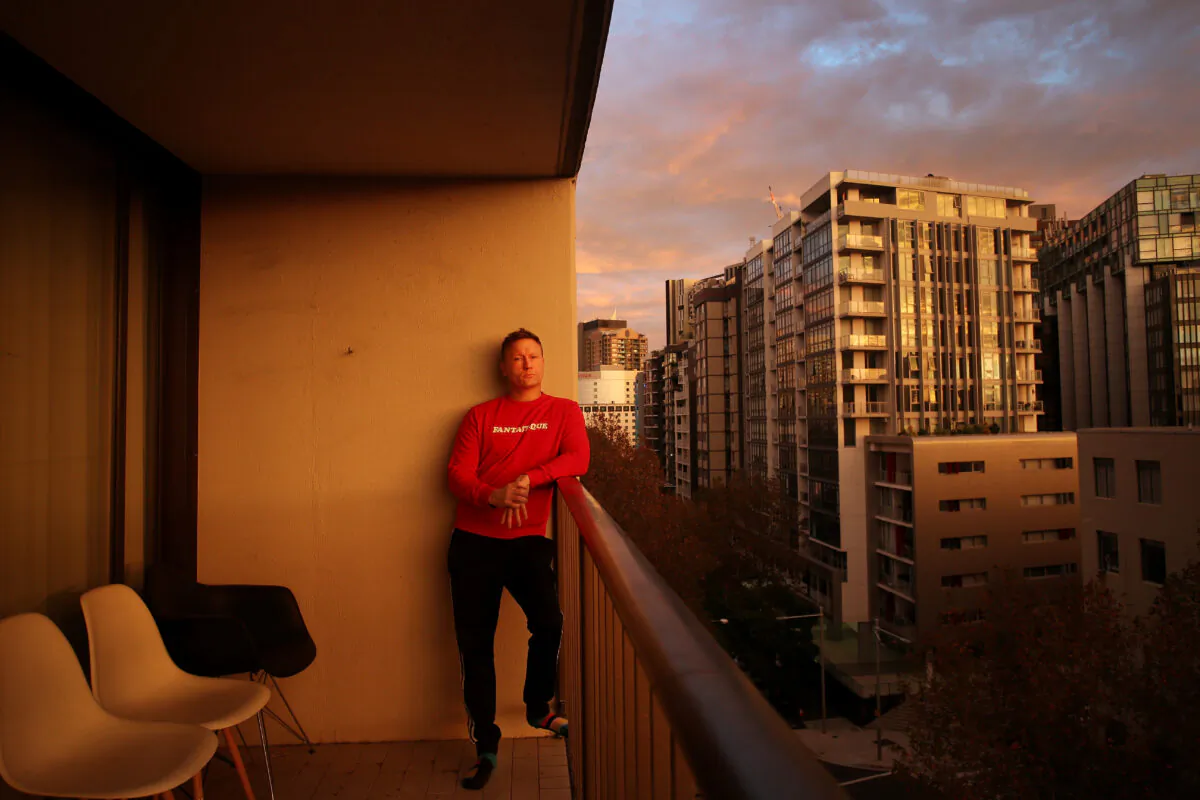 Don Arnold, Entertainment Photographer self isolates at his inner city apartment in Sydney, Australia on April 29, 2020. (Lisa Maree Williams/Getty Images)