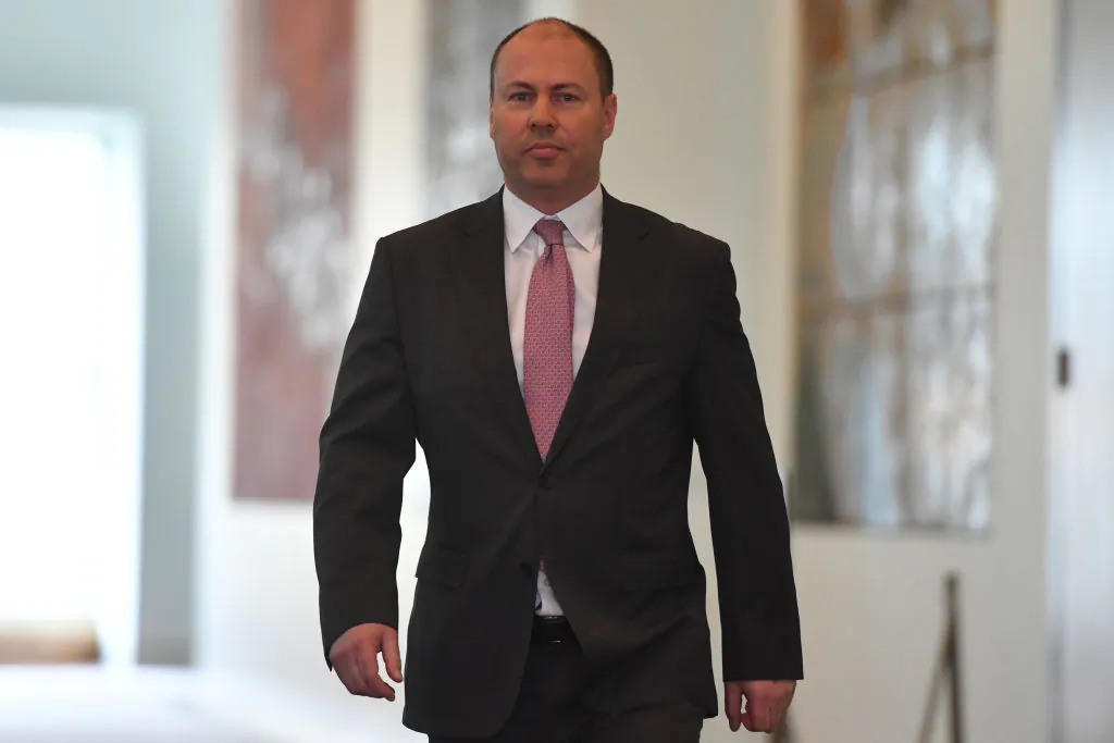 Federal Treasurer Josh Frydenberg arrived for a press conference on June 11, 2020 in Canberra, Australia. (Sam Mooy/Getty Images)