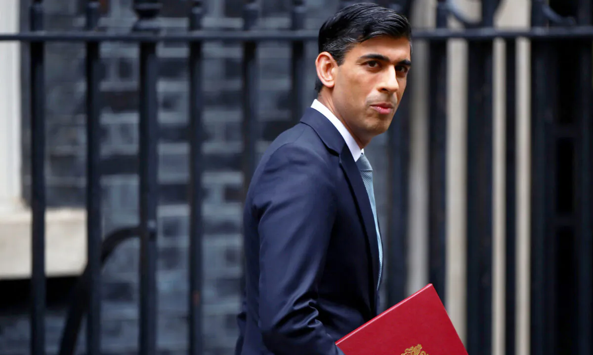 Britain's Chancellor of the Exchequer Rishi Sunak reacts as he leaves Downing Street, in London, Britain, on July 8, 2020. (Hannah Mckay/Reuters)