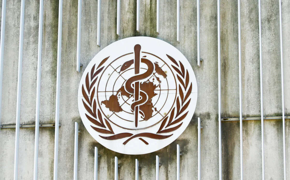 A logo is pictured on the headquarters of the World Health Orgnaization (WHO) in Geneva, Switzerland, on June 25, 2020. (Denis Balibouse/Reuters)
