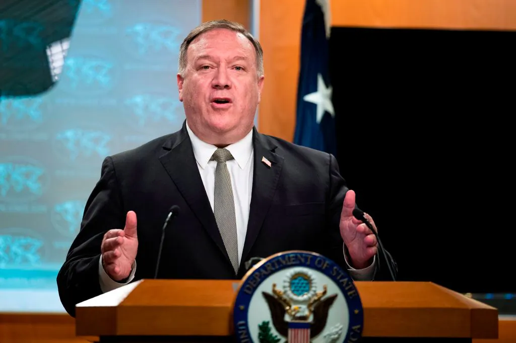 U.S. Secretary of State Mike Pompeo speaks during a news conference at the State Department in Washington, on July 1, 2020. (Manuel Balce Cenata/AP/AFP via Getty Images)