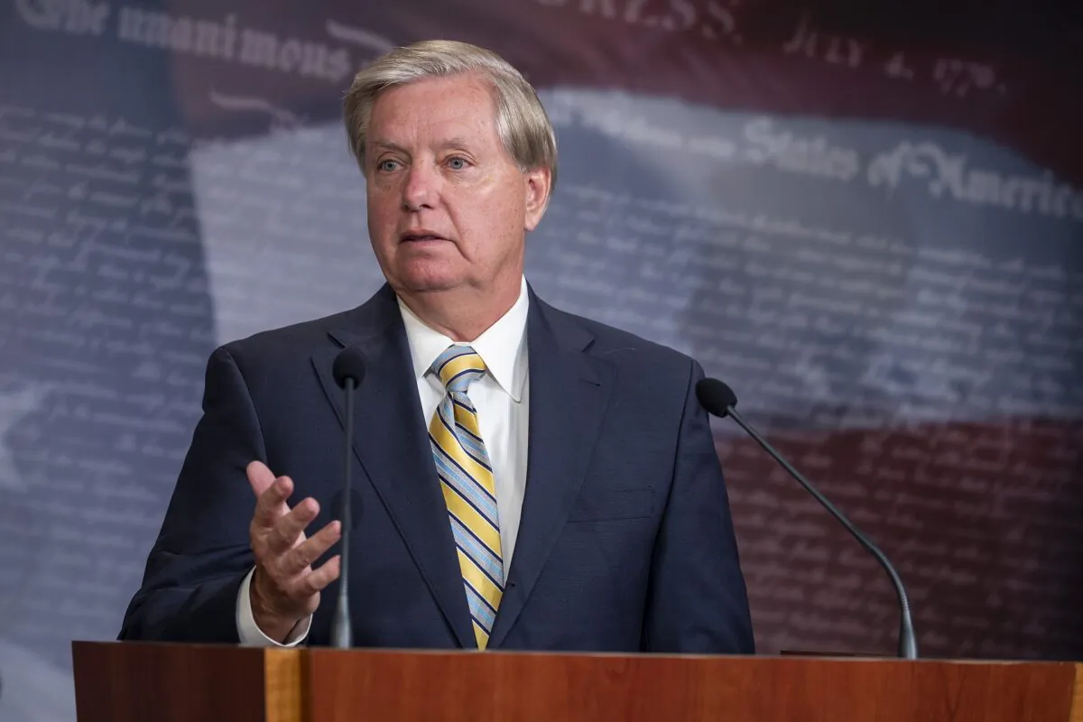 Sen. Lindsey Graham (R-S.C.) in Washington on July 1, 2020. (Tasos Katopodis/Getty Images)