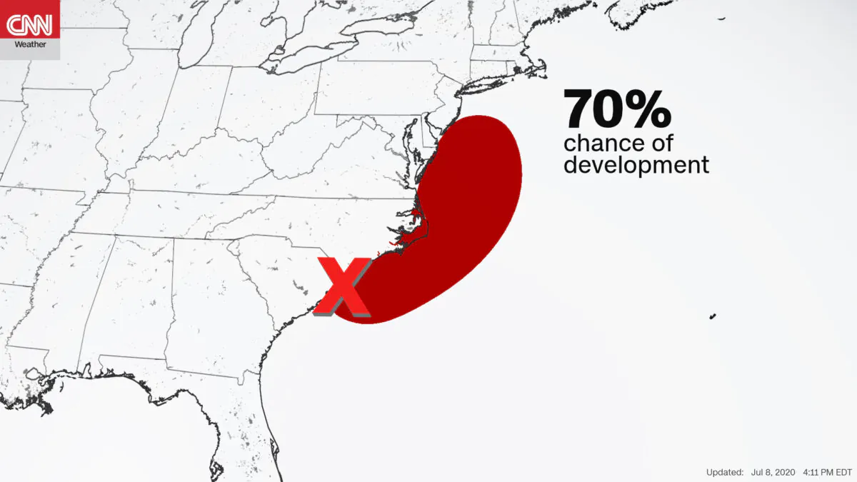 Fay could develop this week into the sixth-named storm of hurricane season. (CNN Weather)