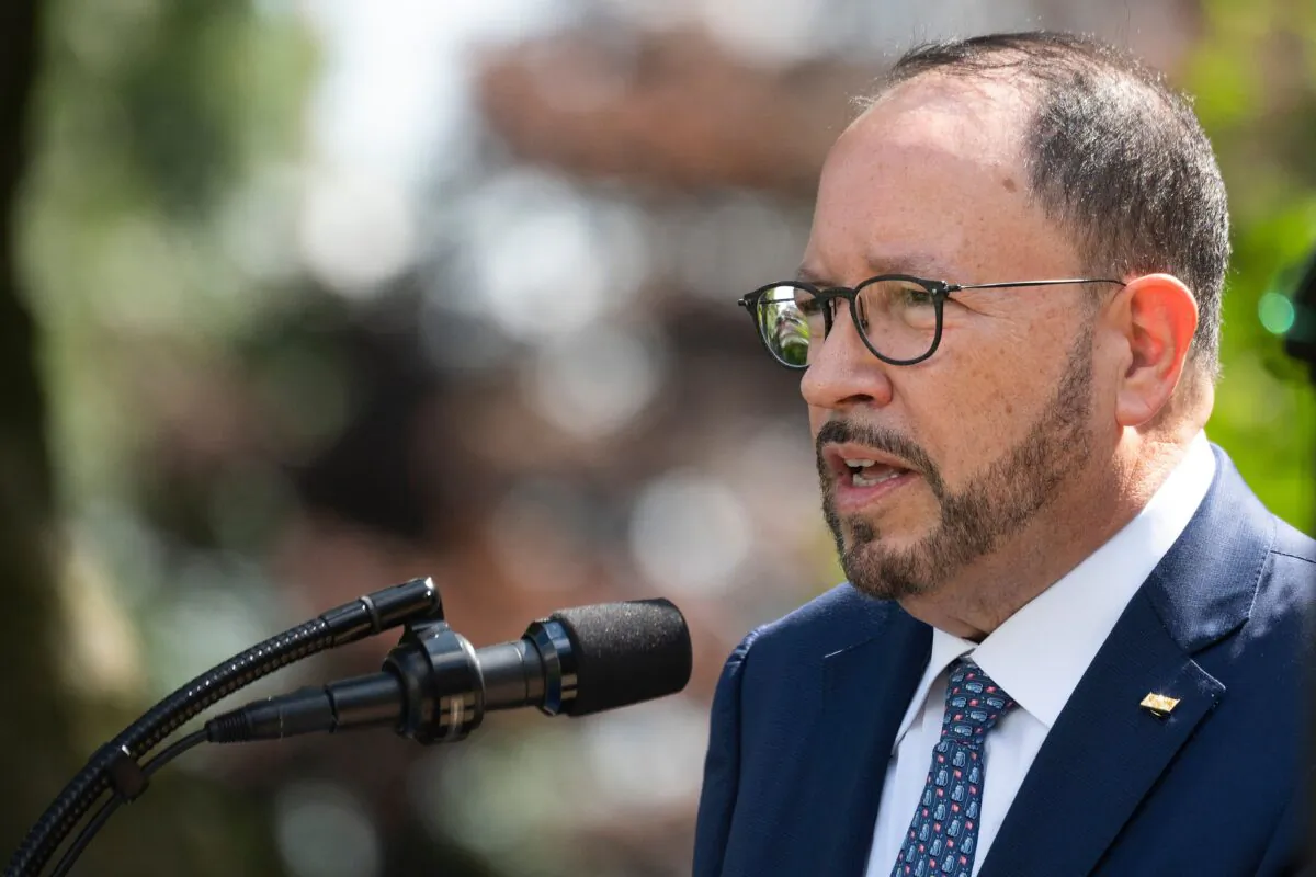 Goya Foods CEO and President Bob Unanue in the Rose Garden of the White House in Washington on July 9, 2020. (Jim Watson/AFP via Getty Images)