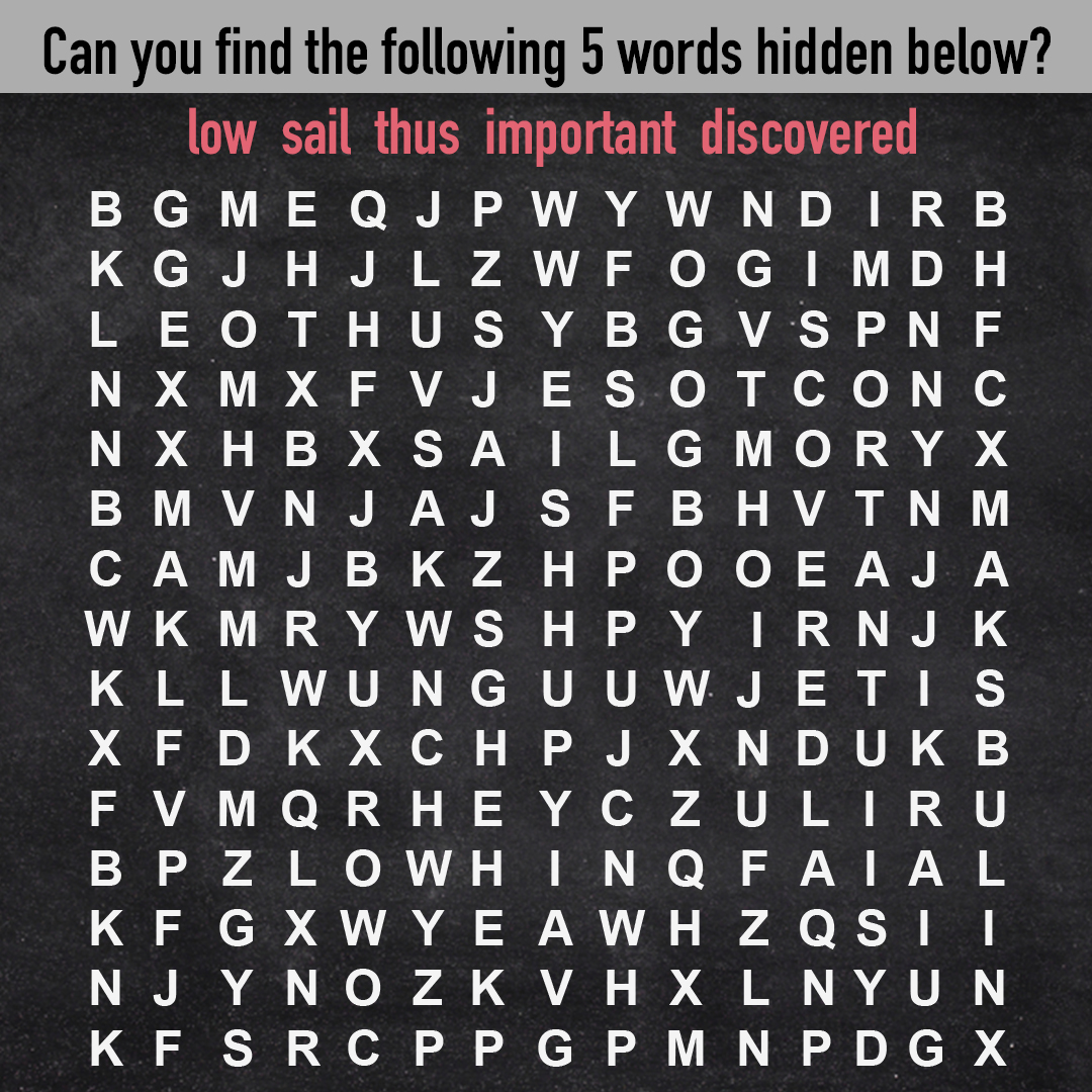 Can You Find The 5 Hidden Words In This Random Letter Puzzle Expert 