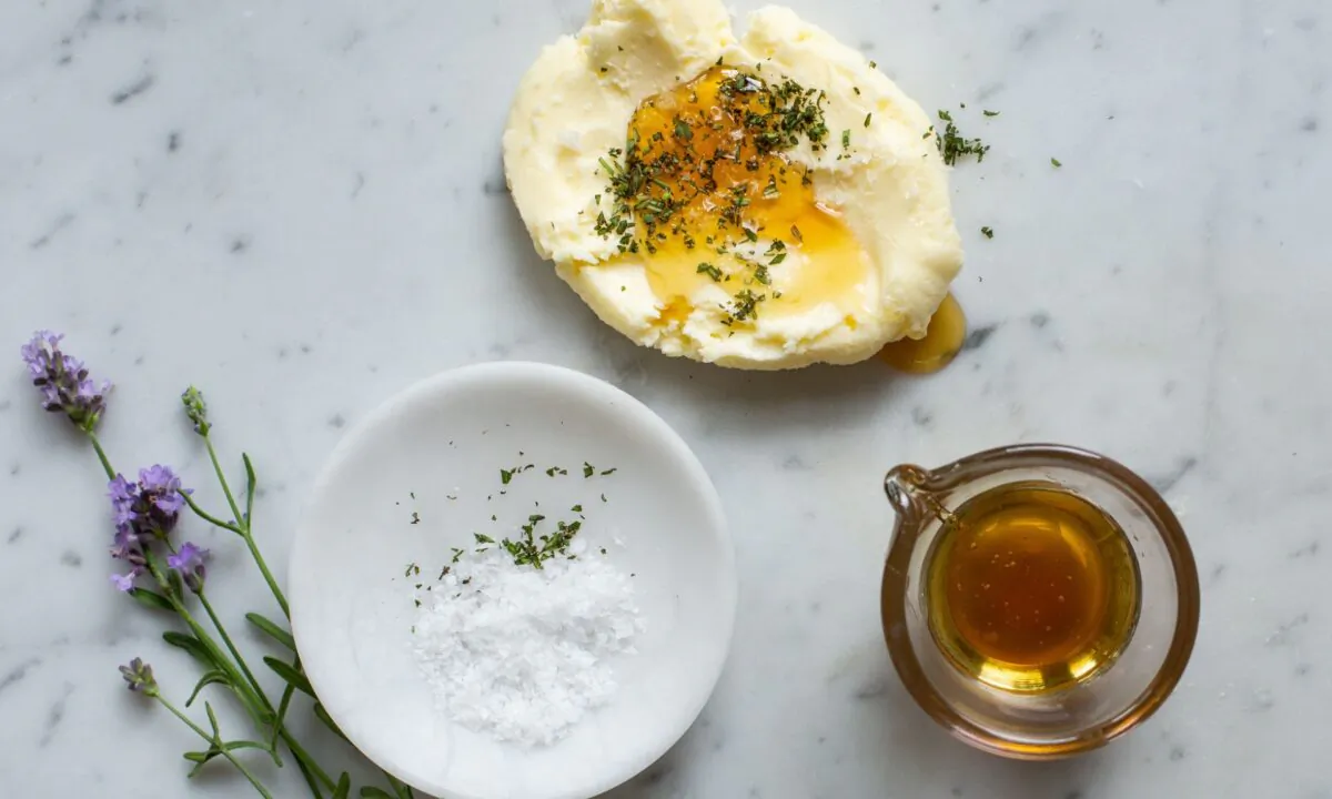 You can add salt, honey, or herbs to your butter to create a variety of flavored butters, such as this honey-lavender variation.  (Photo by Angie Mosier)