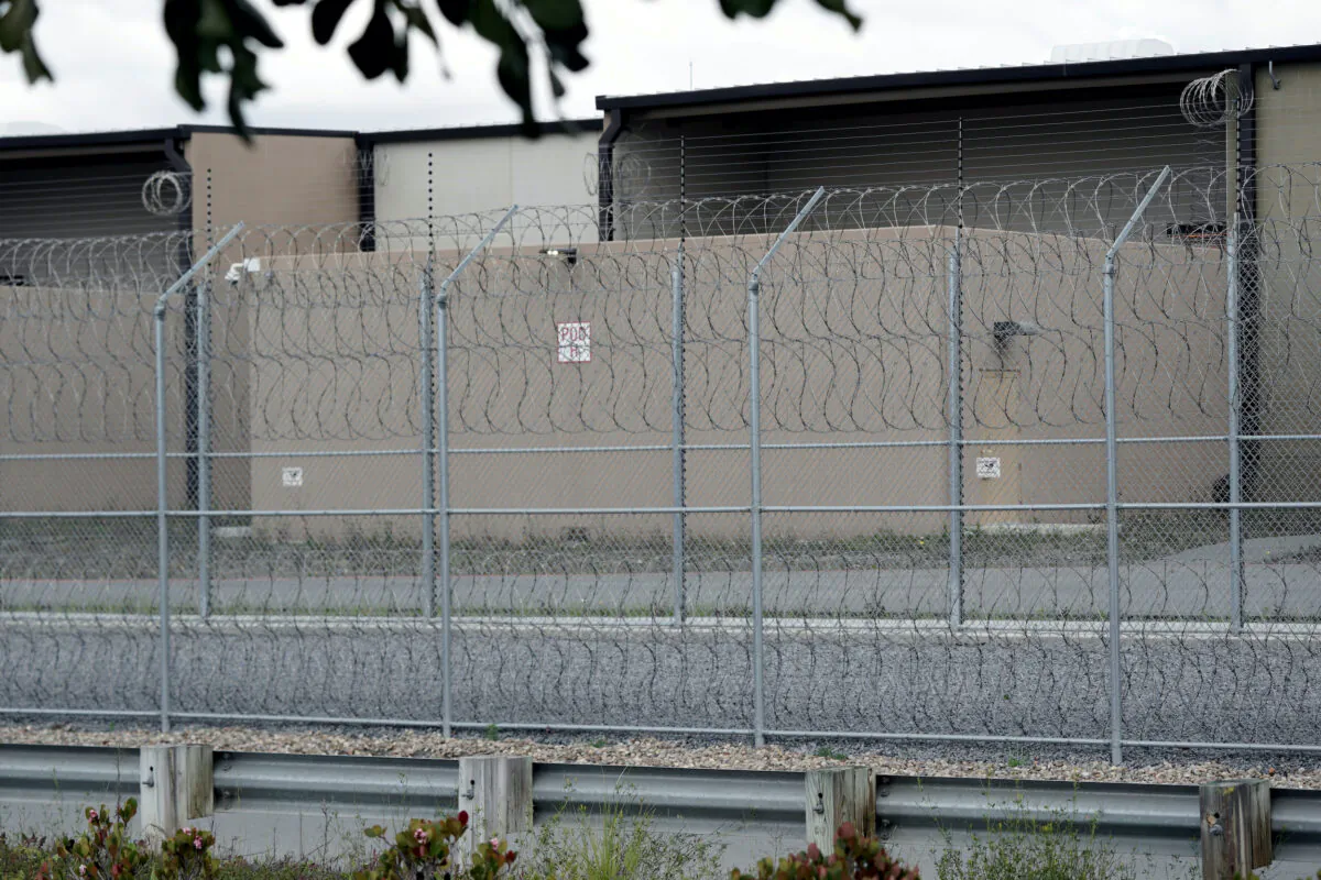 A general view of Pod F at the Otay Mesa Detention Center, a ICE (Immigrations & Customs Enforcement) federal detention center privately owned and operated by prison contractor CoreCivic, amid COVID-19 outbreak in San Diego, Calif., April 11, 2020. (Bing Guan/Reuters)
