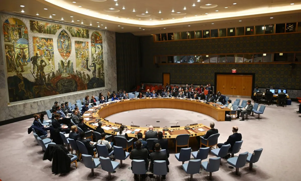 UN Security Council meeting at United Nations headquarters in New York, on Feb. 26, 2020. (Johannes Eisele/AFP via Getty Images)