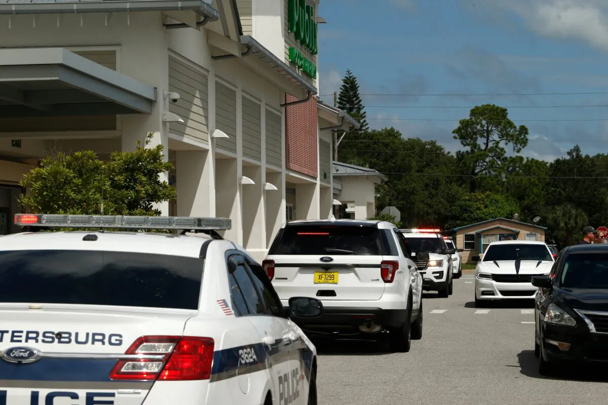 Police cars in St. Petersburg, Fla., on Sept. 9, 2017. (Brian Blanco/Getty Images)