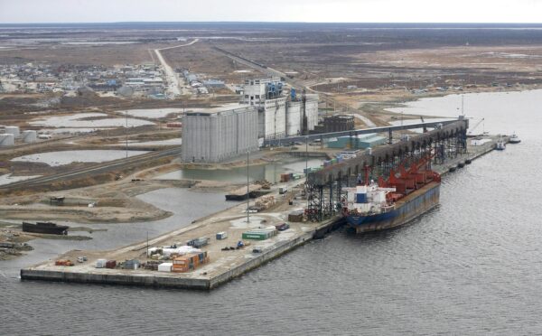 An aerial view of the port of Churchill