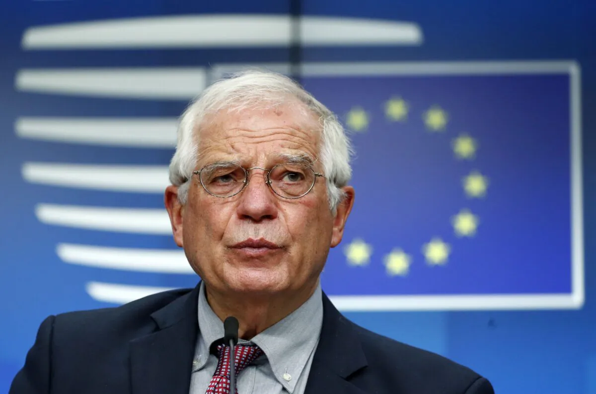 European Union High Representative for Foreign Affairs and Security Policy Josep Borrell speaks during a press conference following an EU Foreign Affairs Council in Brussels on July 13, 2020. (Francois Lenoir/ AFP via Getty Images)