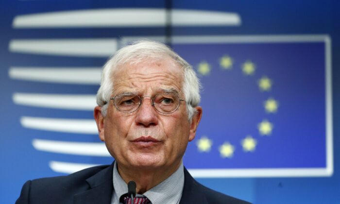 European Union High Representative for Foreign Affairs and Security Policy Josep Borrell speaks during a press conference following an EU Foreign Affairs Council in Brussels on July 13, 2020. (Francois Lenoir/ AFP via Getty Images)