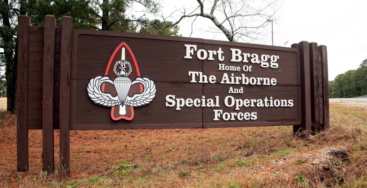 An entrance to Fort Bragg. (Chris Seward/AP)