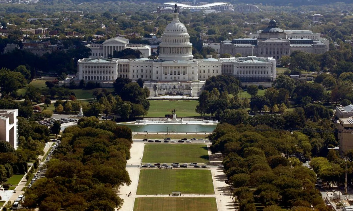The view of the U.S. Capitol building from the Washington Monument in Washington on  Sept. 18, 2019. (Patrick Semansky/AP Photo)