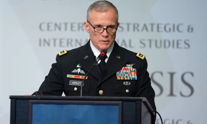 Lt. Gen. Robert Ashley, Jr., director of the Defense Intelligence Agency, speaks about national security issues at the Center for Strategic and International Studies in Washington on Sept. 17, 2018. (Saul Loeb/AFP via Getty Images)