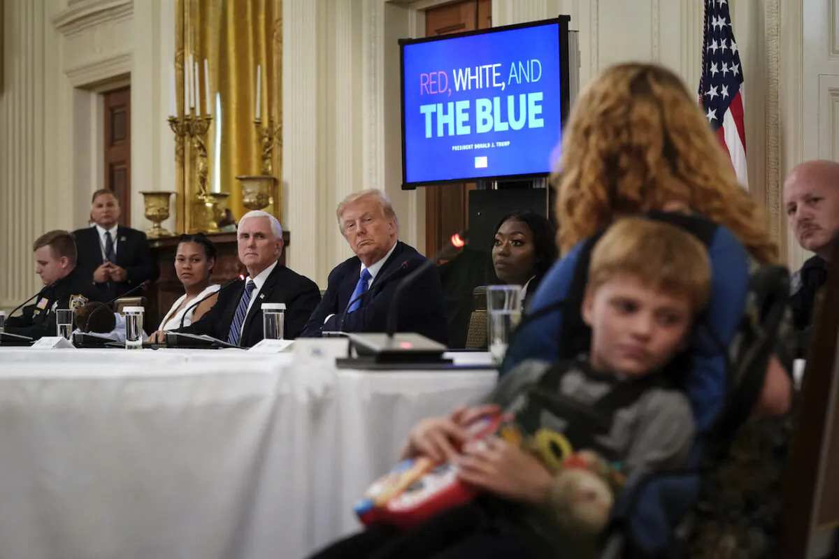 President Donald Trump listens during an event about citizens positively impacted by law enforcement, in the East Room of the White House in Washington, on July 13, 2020. (Drew Angerer/Getty Images)