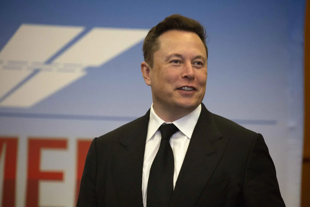Tesla Inc CEO Elon Musk participates in a press conference at the Kennedy Space Center in Cape Canaveral, Fla., on May 27, 2020. (Saul Martinez/Getty Images)