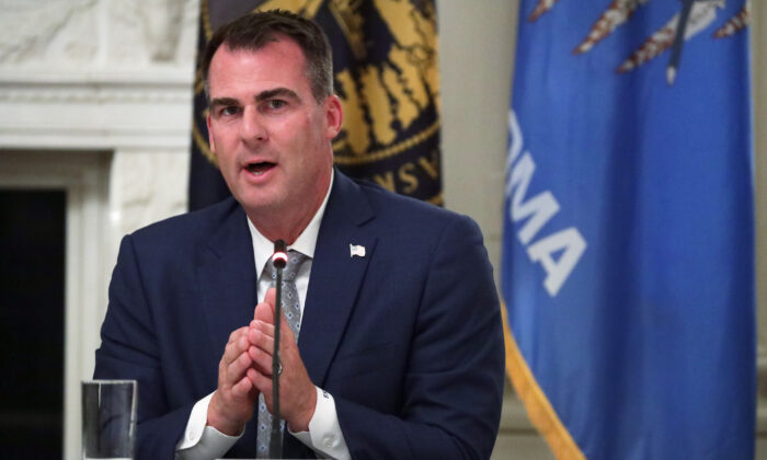 Oklahoma Gov. Kevin Stitt speaks at a roundtable at the White House in Washington, on June 18, 2020. (Alex Wong/Getty Images)