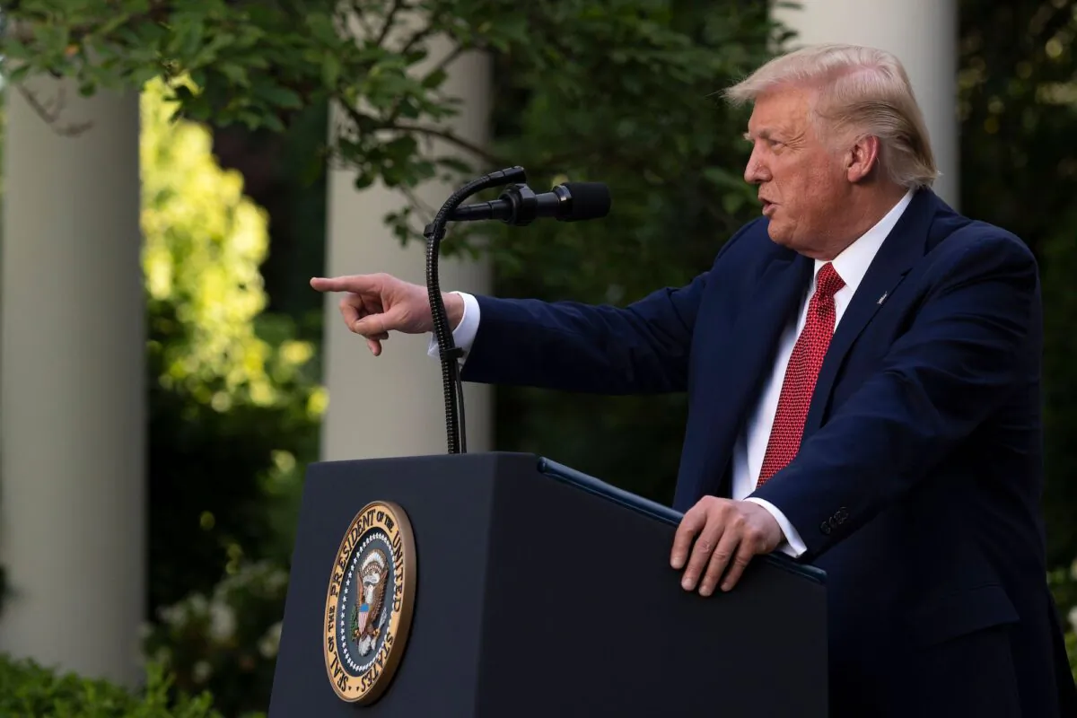 President Donald Trump delivers a press conference in the Rose Garden of the White House in Washington, on July 14, 2020. (Jim Watson/AFP via Getty Images)