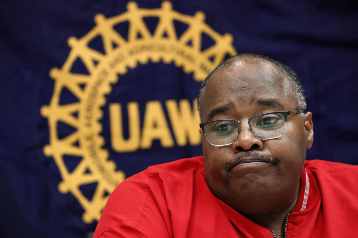 Rory Gamble, acting head of the United Auto Workers union, answers questions in Southfield, Mich. on Nov. 6, 2019. (AP Photo/Paul Sancya, File)