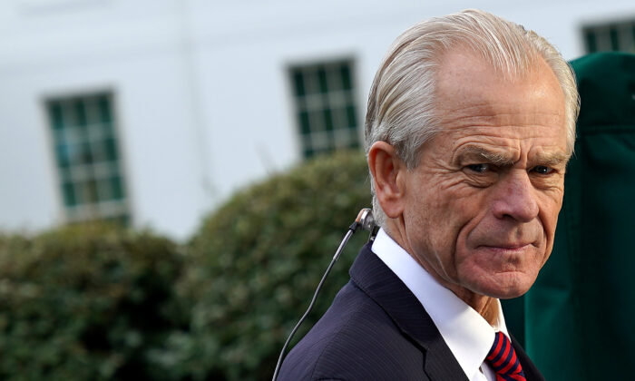 Then-White House National Trade Council Director Peter Navarro is seen outside the White House in Washington on Oct. 8, 2019. (Chip Somodevilla/Getty Images)