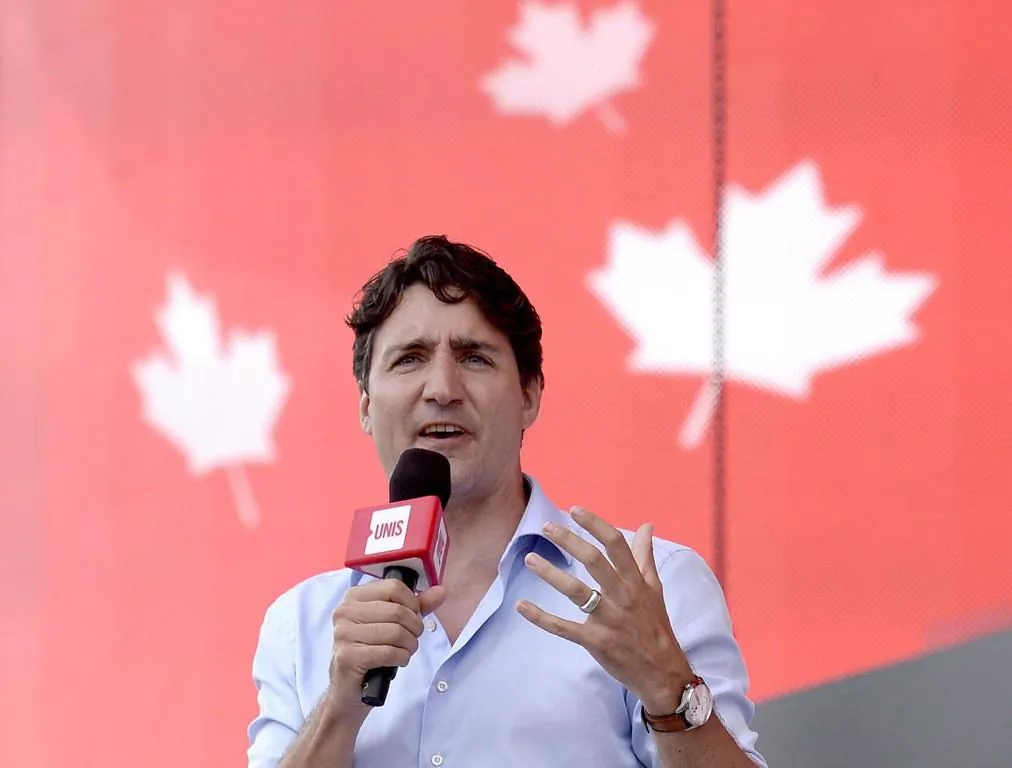 Prime Minister Justin Trudeau speaks at We Day on Parliament Hill, in Ottawa on July 2, 2017. (Justin Tang/The Canadian Press)
