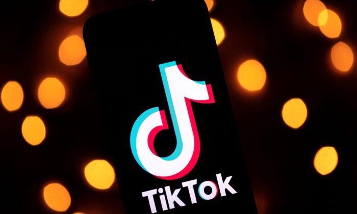 The logo of the social media video-sharing app Tiktok displayed on a tablet screen in Paris, on Nov. 21, 2019. (Lionel Bonaventure/AFP via Getty Images)