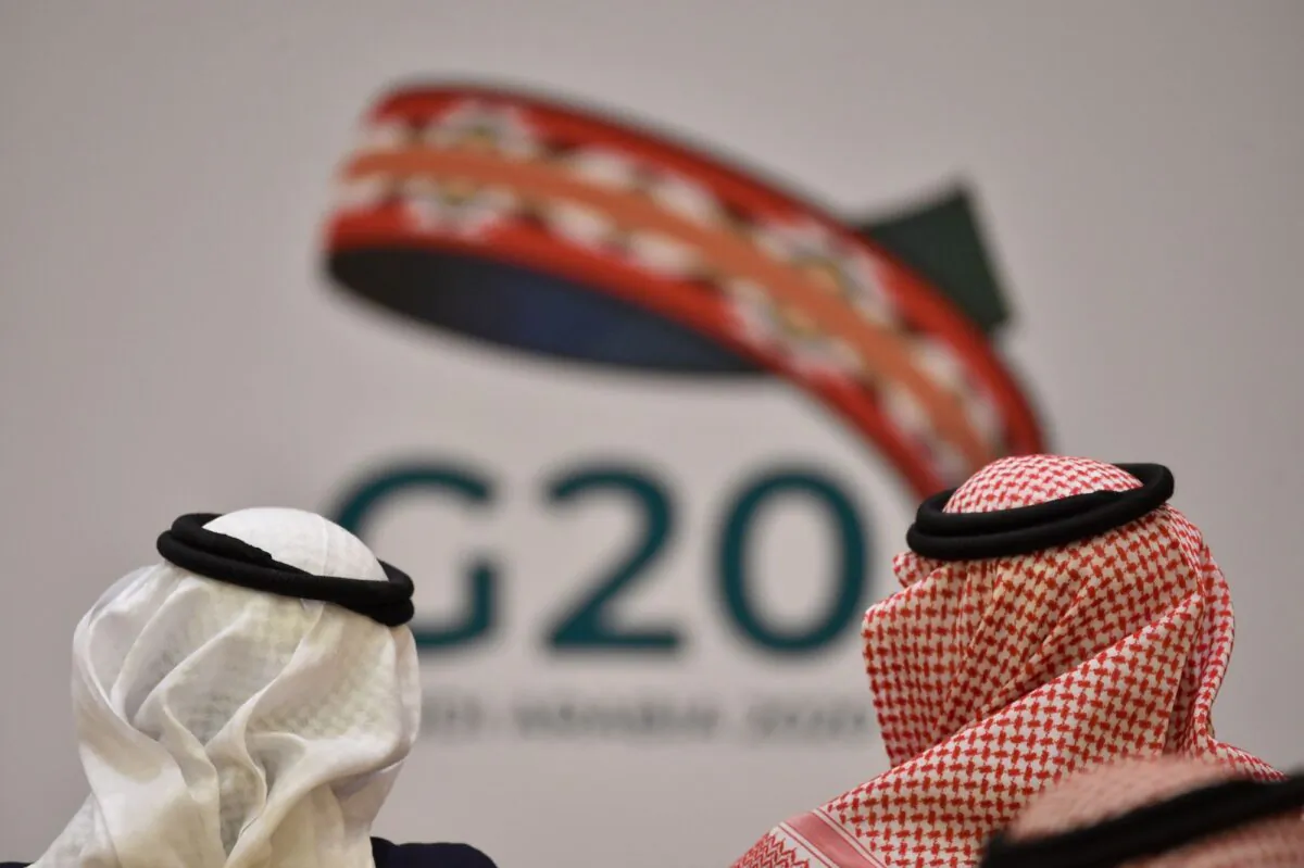 Finance ministers and central bank governors of the G20 nations in the Saudi capital Riyadh on February 23, 2020. (Fayez Nureldine/AFP via Getty Images)