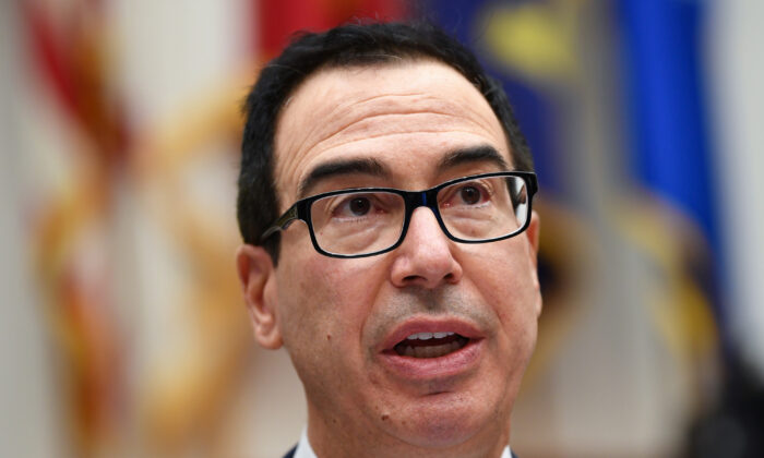 Treasury Secretary Steven Mnuchin speaks during a House Small Business Committee hearing in Washington, on July 17, 2020. (Kevin Dietsch/Pool via REUTERS)