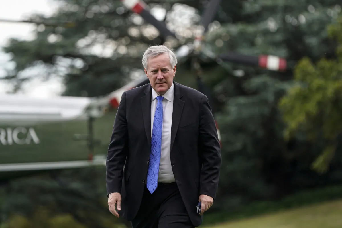 White House Chief of Staff Mark Meadows walks to the White House after visiting Walter Reed Military Medical Center with President Donald Trump in Washington on July 11, 2020. (Joshua Roberts/Getty Images)