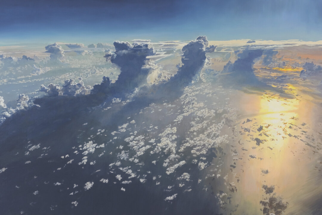 "Morning Over the Gulf," 2018, by David Jenks. Oil on canvas; 36 inches by 56 inches. Recipient of an honorable mention in the landscape category at the “14th International ARC Salon (2019–2020).” (ARC)