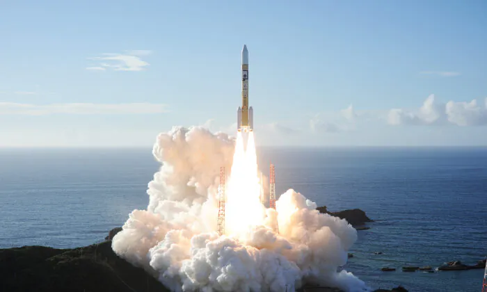 An H-2A rocket carrying the Hope Probe, developed by the Mohammed Bin Rashid Space Centre (MBRSC) in the United Arab Emirates (UAE) for the Mars explore, lifts off from the launching pad at Tanegashima Space Center on the island of Tanegashima, Japan, in this handout photo taken and released on July 20, 2020 by Mitsubishi Heavy Industries.  (Mitsubishi Heavy Industries/Handout via Reuters)