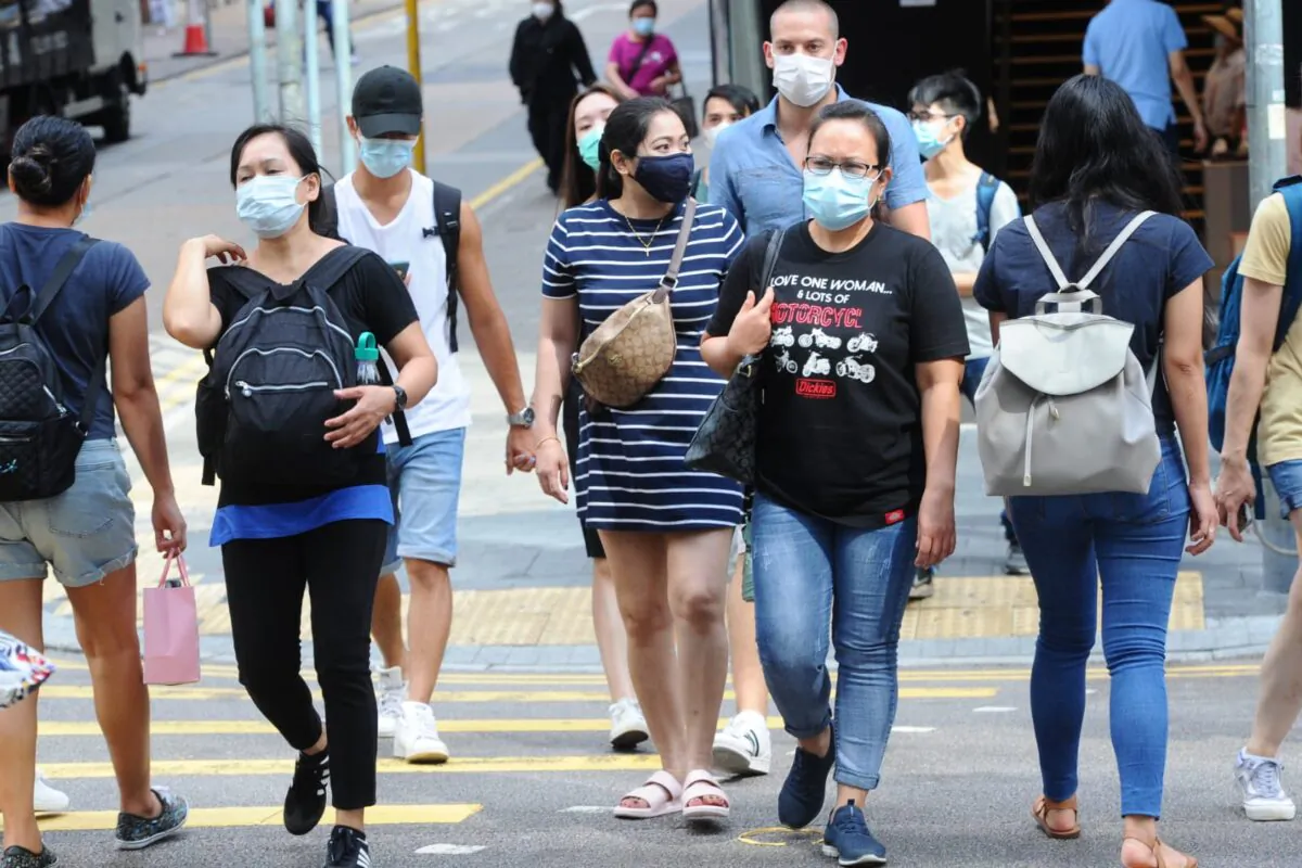 People wearing masks in Hong Kong on July 19, 2020. (Song Bilung/The Epoch Times)