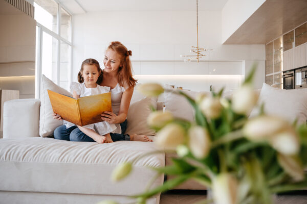 mother and child reading