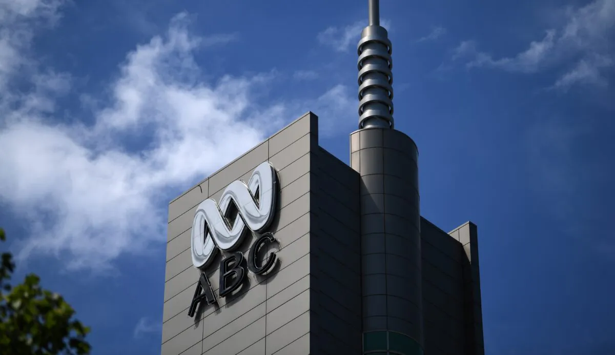 The logo for Australia's public broadcaster ABC is seen on its head office building in Sydney on September 27, 2018. (Saeed Khan/AFP via Getty Images)