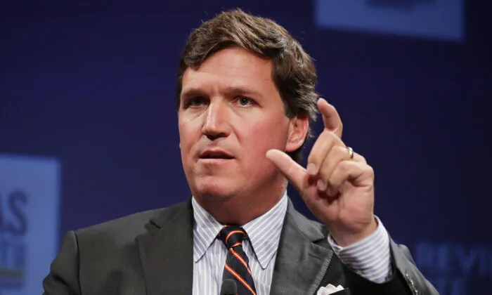 Fox News host Tucker Carlson speaks in Washington, on March 29, 2019. (Chip Somodevilla/Getty Images)