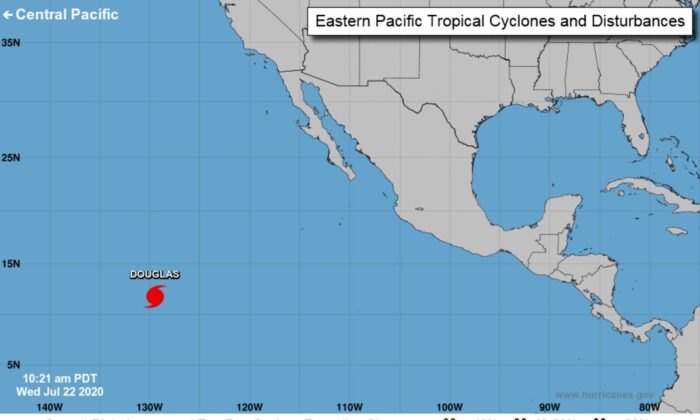 Hurricane Douglas in eastern Pacific on July 22, 2020. (National Hurricane Center)