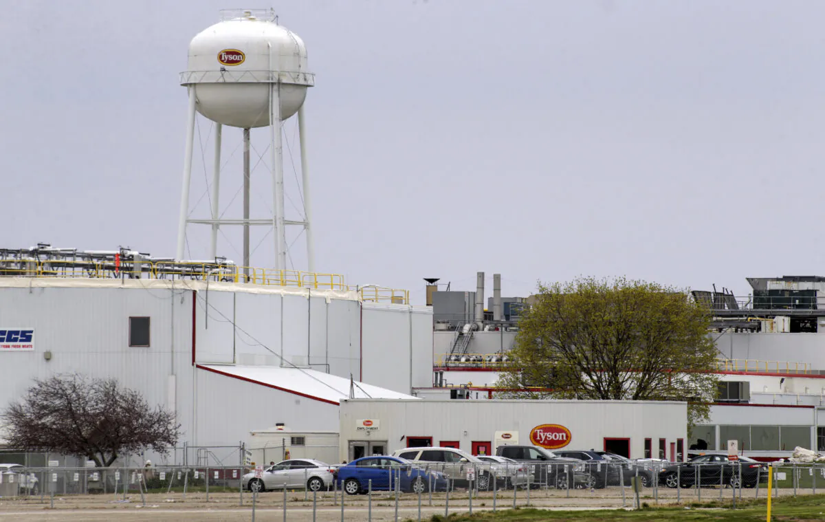 The Tyson Foods pork processing plant in Columbus Junction, Iowa on April 16, 2020. (Jim Slosiarek/The Gazette via AP, File)