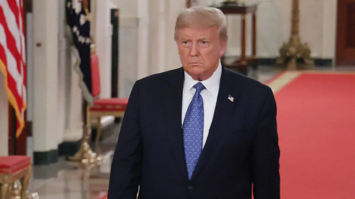 President Donald Trump arrives for an event about 'Operation Legend: Combatting Violent Crime in American Cities' in the East Room of the White House in Washington, on July 22, 2020. (Chip Somodevilla/Getty Images)