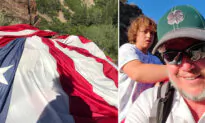 Family Retrieves Giant American Flag That Flew on Suspension Rope Across Utah Canyon