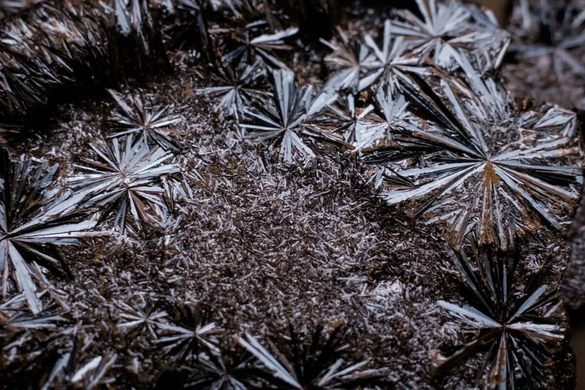 Vanadium crystals are seen on a surface of fused flake product at a vanadium plant, near Maracas, Brazil, on June 15, 2016. (Yasuyoshi Chiba/AFP/Getty Images)