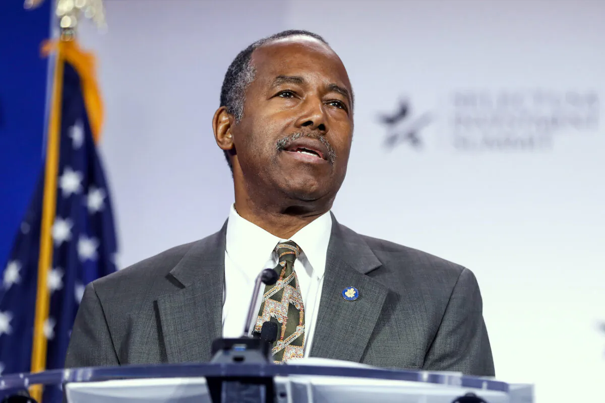 Secretary of Housing and Urban Development Ben Carson speaks at the 2019 SelectUSA Investment Summit in Washington on June 11, 2019. (Samira Bouaou/The Epoch Times)