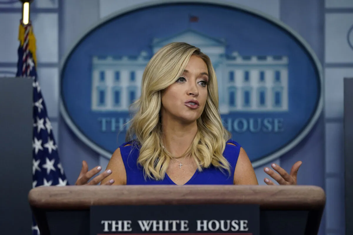 White House press secretary Kayleigh McEnany speaks during a press briefing at the White House on July 24, 2020. (Drew Angerer/Getty Images)