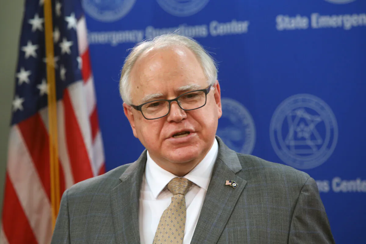 Minnesota Gov. Tim Walz speaks to the press in St. Paul, Minn. on June 3, 2020. (Scott Olson/Getty Images)