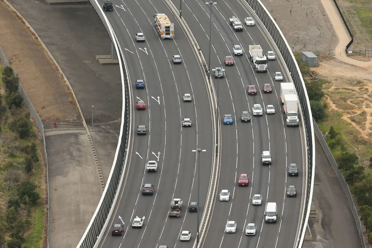 An aerial general view of the West Gate Bridge and the West Gate Freeway in Melbourne, Australiaon on Feb. 24, 2017.  (Scott Barbour/Getty Images)