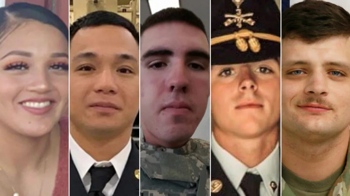 Fort Hood Service Members: Vanessa Guillen, Mehjor Morta, Gregory Morales, Shelby Tyler Jones, Brandon Scott Rosencrans. (Courtesy of Fort Hood Press Center)